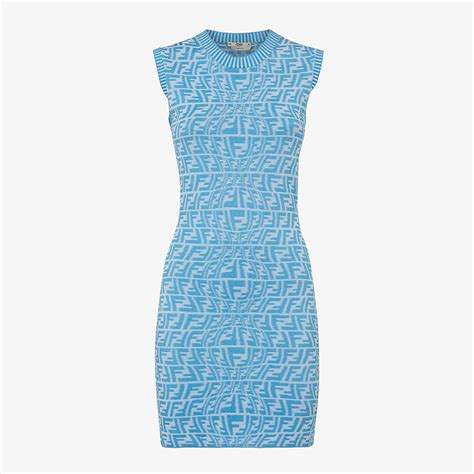 fendi light blue dress|Light blue viscose dress .